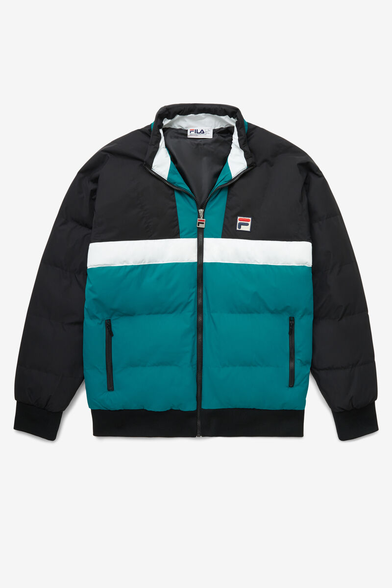 Men's Fila Fausto Ski Jacket Jackets Black / Blue / White | NZQVJ11rLex