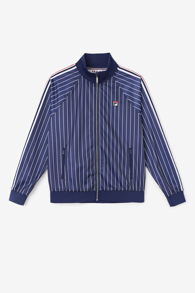 Men's Fila Mitch Track Jacket Jackets Navy / White | qFS2eXnvOAA