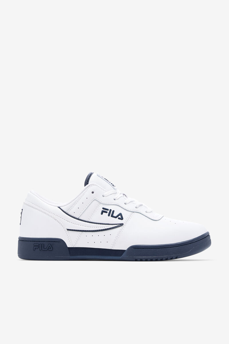 Men's Fila Original Fitness Flat Shoes White / Blue / White | 3hiW3avMCJd