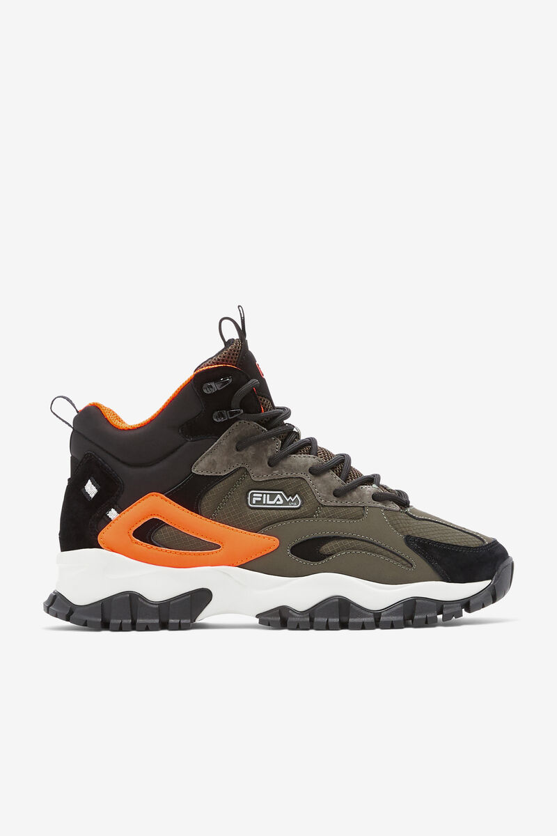 Men's Fila Ray Tracer Tr 2 Mid Walking Shoes Black / Orange | yzOIR65kHb6