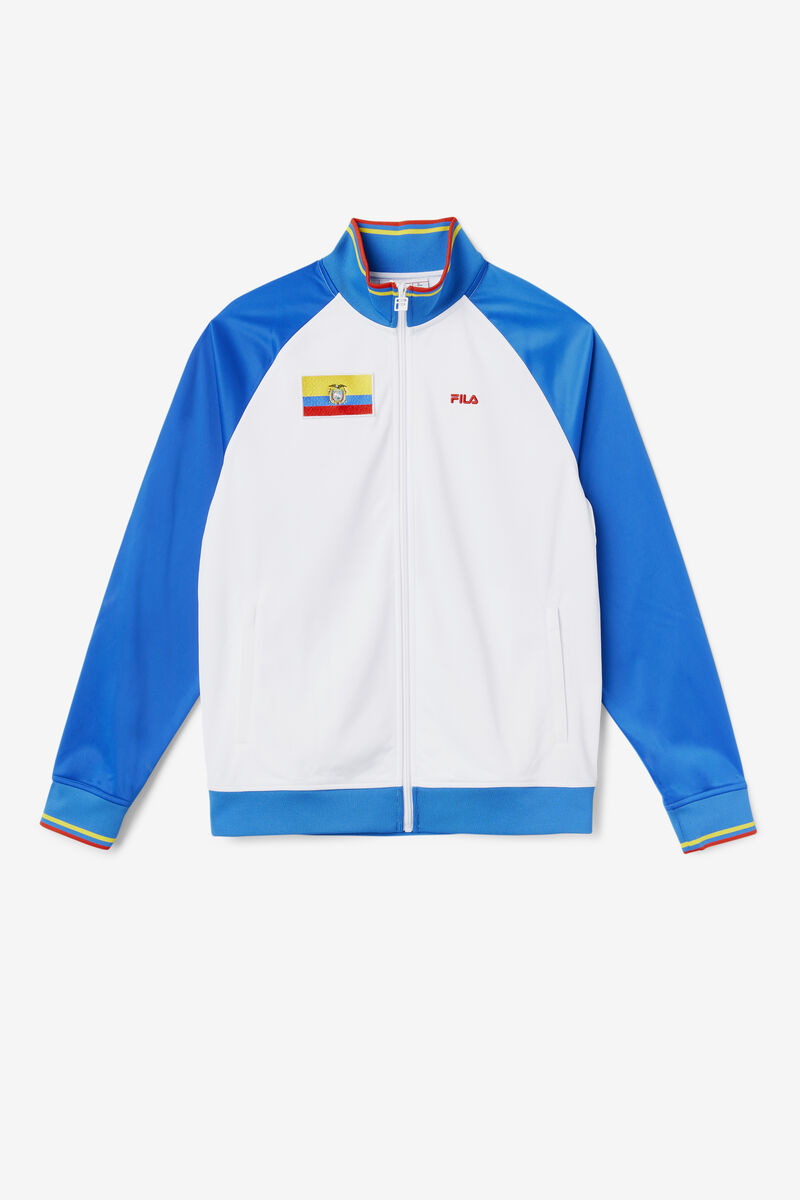 Women's Fila Ecuador Track Jacket Jackets White / Blue / Red | 94aLdE8bM4P