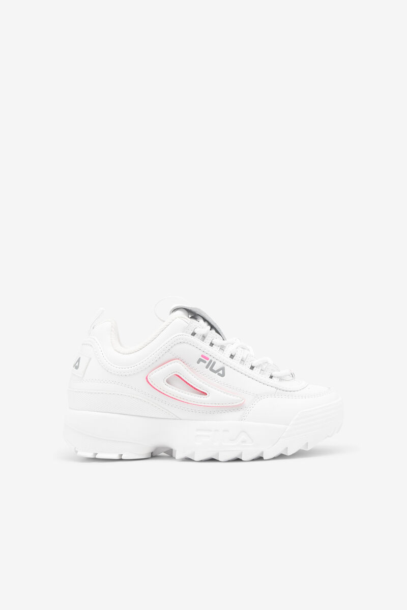 Kids\' Fila Big Disruptor 2 Logo Reveal Platform Shoes White / Pink | 3Um6Cp3Mome