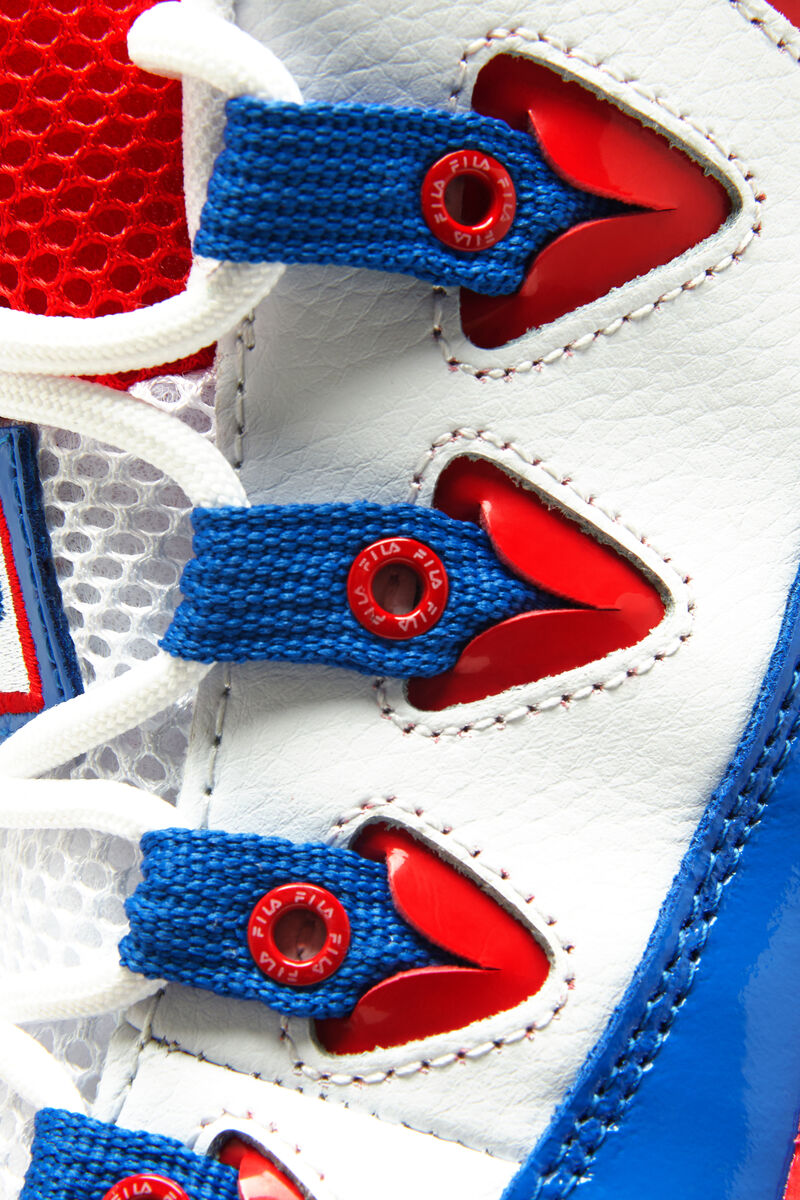 Kids' Fila Big Grant Hill 1 Basketball Shoes White / Red / Blue | rE2ive1I4yu