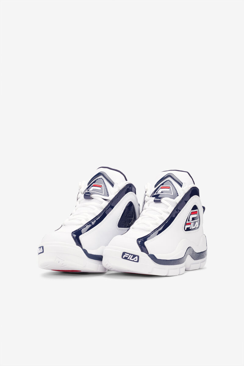 Kids' Fila Big Grant Hill 2 Basketball Shoes White / Navy / Red | GatwkVlFd1E