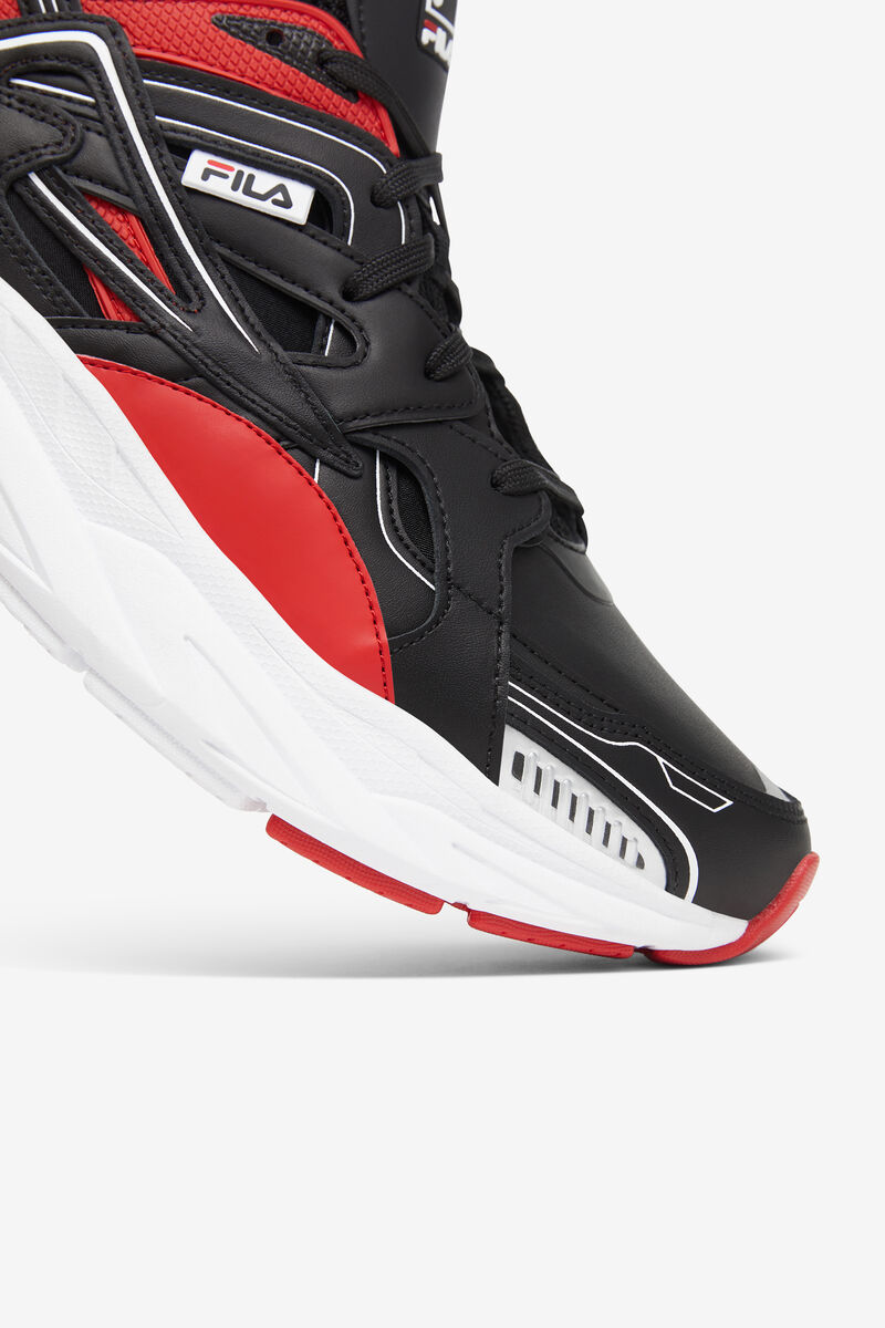 Men's Fila Black & Red Hallasan High Top Sneakers | Fila Sneakers Black / Red / White | bh6Wyn4MpOY
