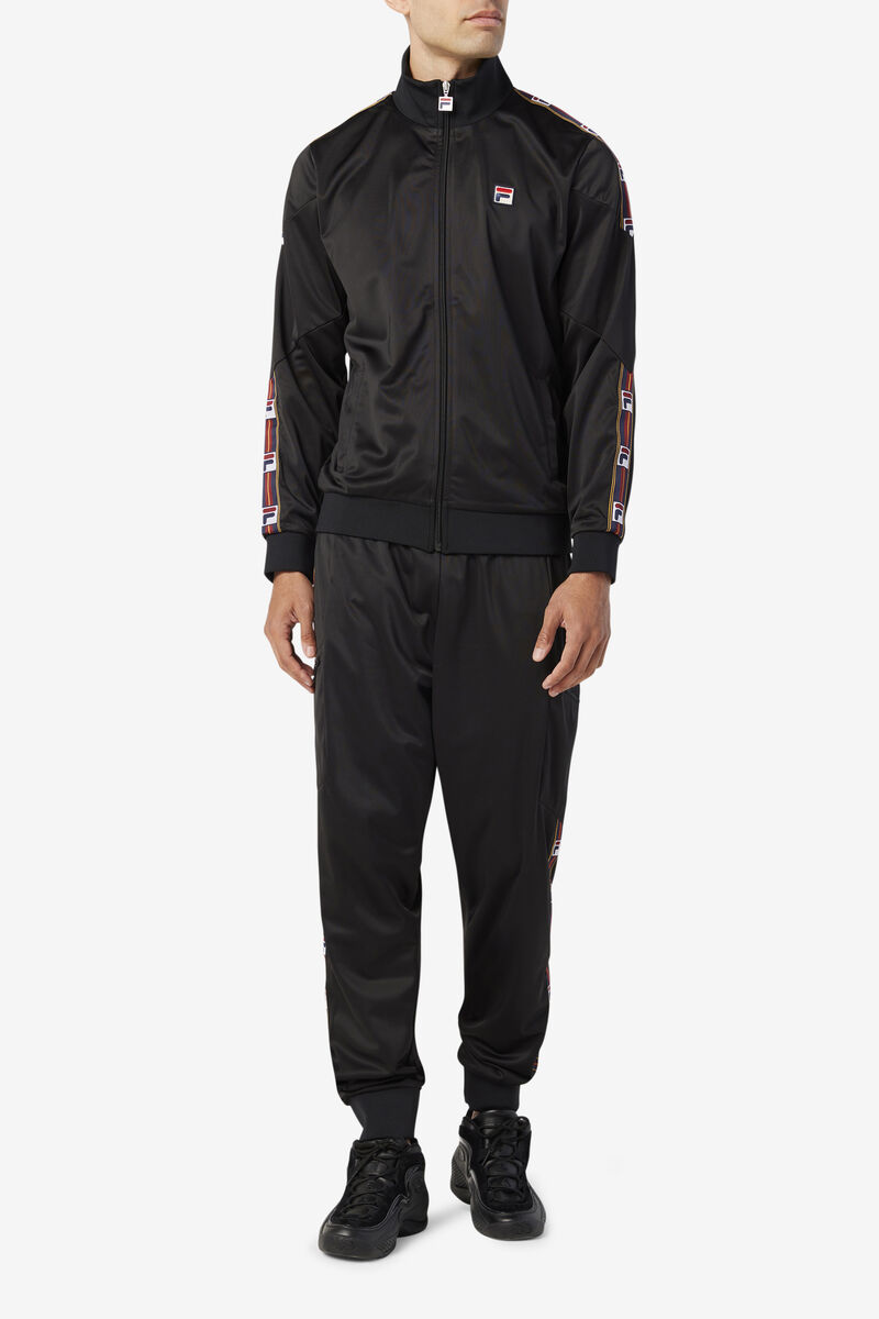 Men's Fila Carson Track Jacket Tracksuits Black | eyUstX65GBm