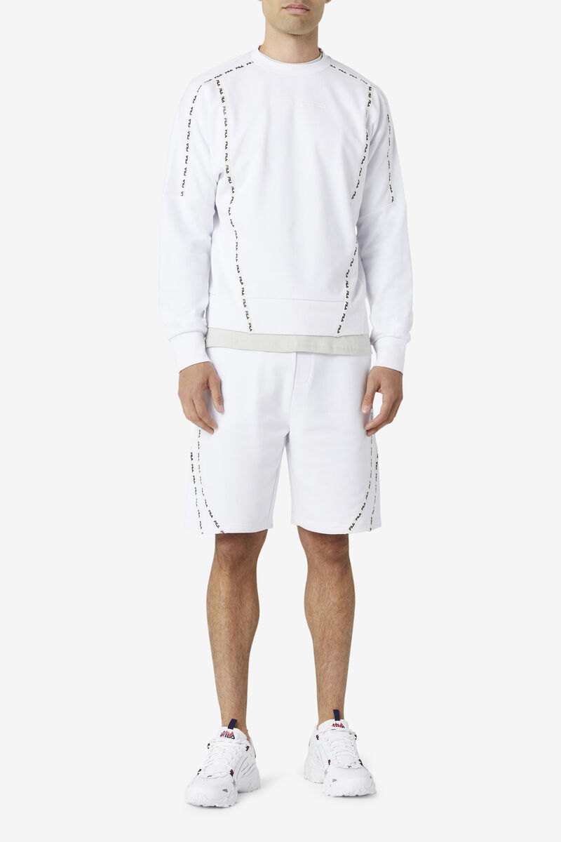 Men's Fila Everzone Crew Sweatshirts White | GSH9o3sdvUp