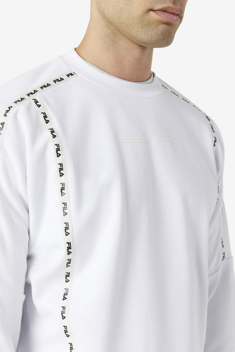 Men's Fila Everzone Crew Sweatshirts White | GSH9o3sdvUp