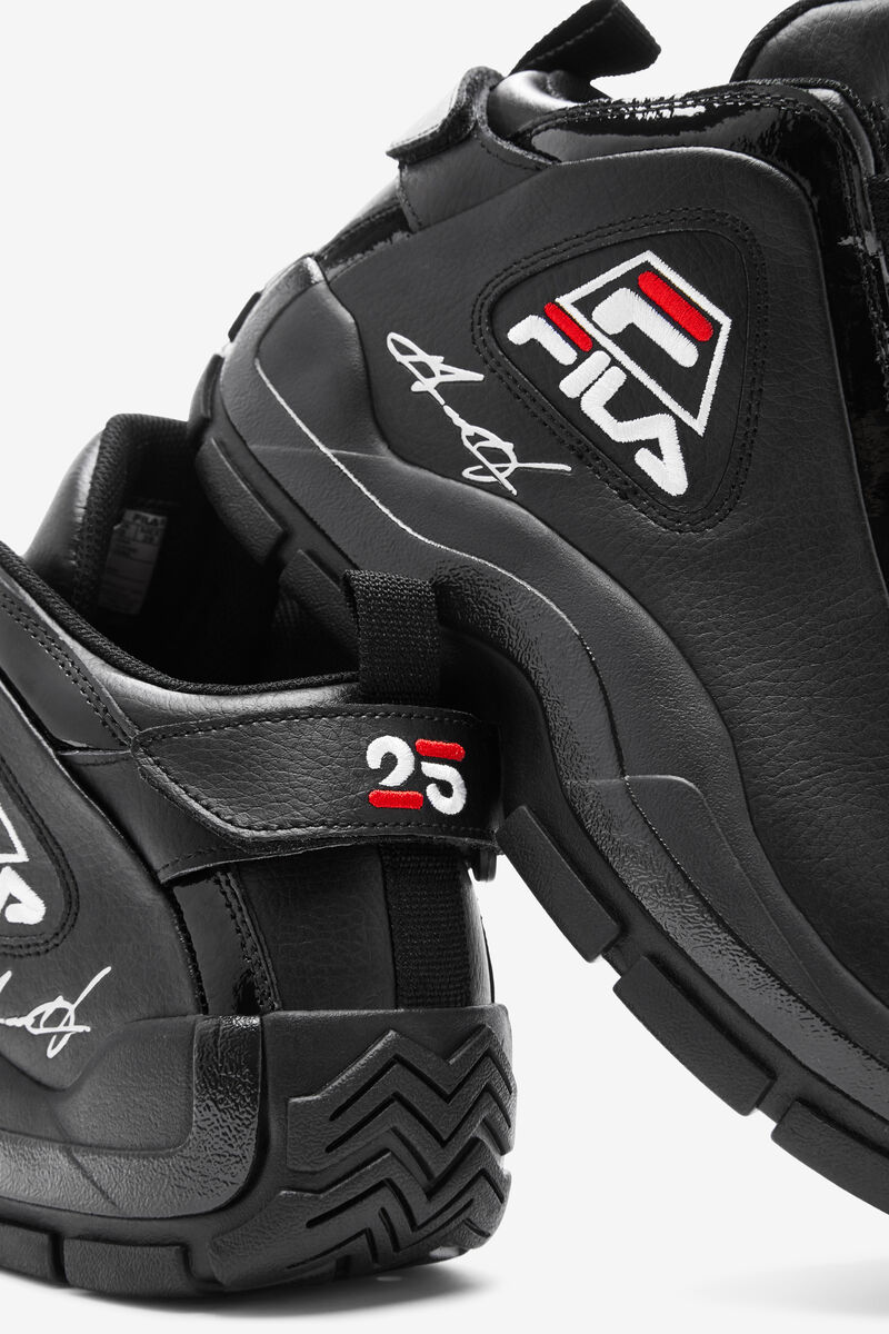 Men's Fila Grant Hill 2 25th Anniversary Edition Basketball Shoes Black / White / Red | ZjCdX8PfTX6