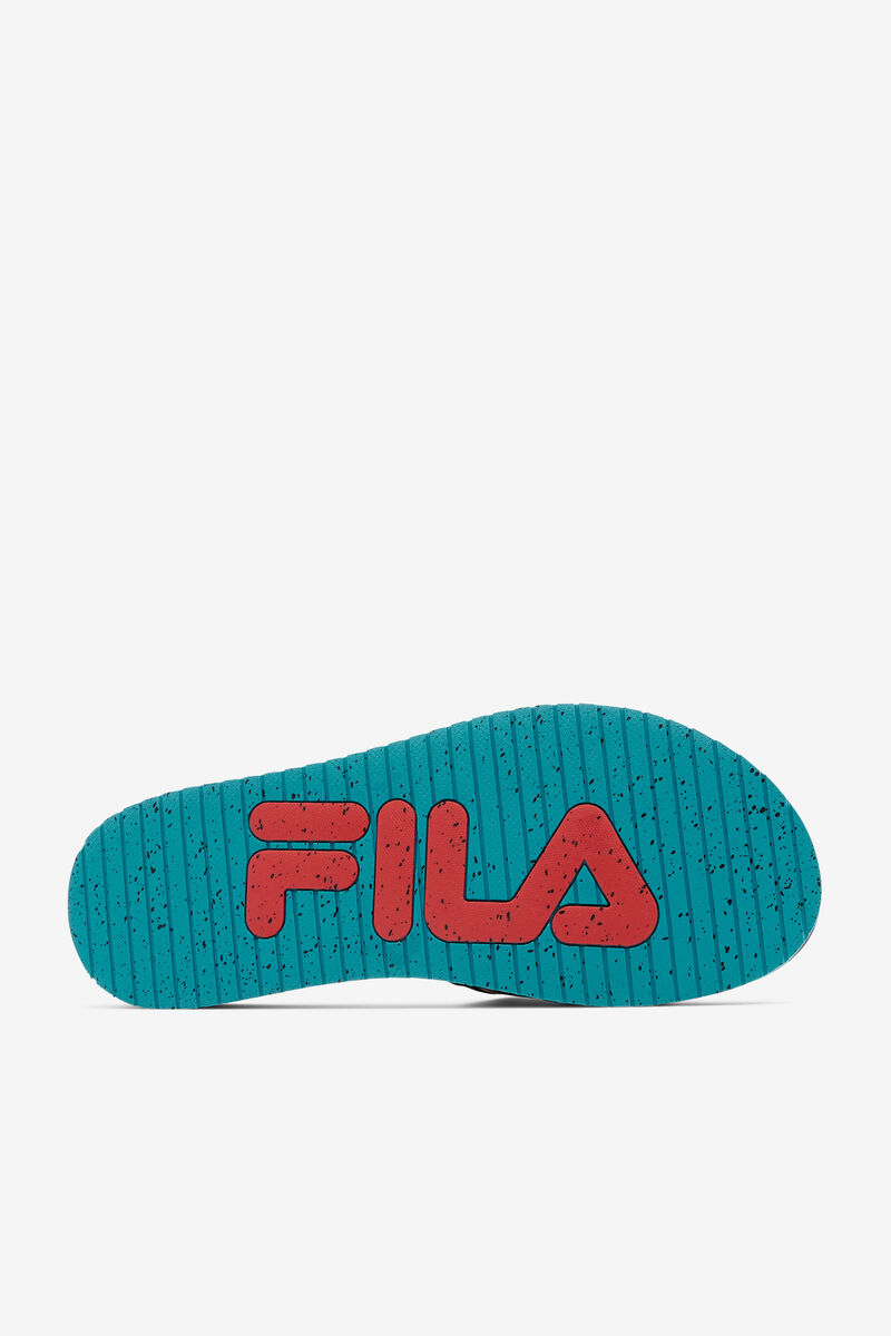 Men's Fila Lunar Slide Slides Black / Turquoise / Red | tR5Azs8ZkOF