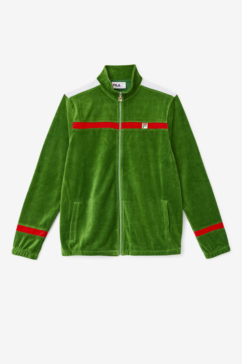 Men\'s Fila Ravid Velour Jacket Tracksuits White / Red | lvd9kKwgh2k