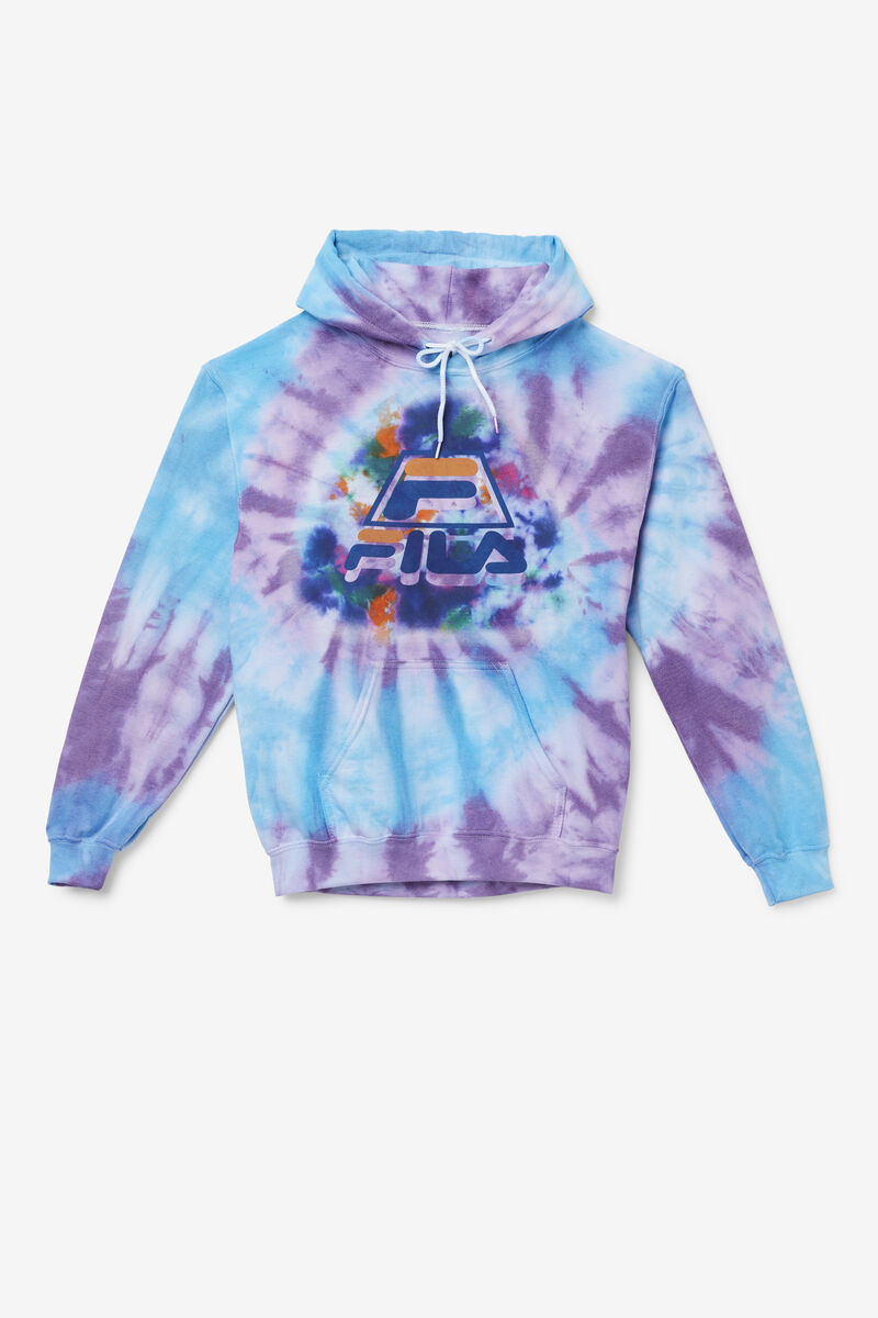Men\'s Fila Tie Dye Icon Hoodie Hoodies Purple / Blue | bFeNltQHlpT
