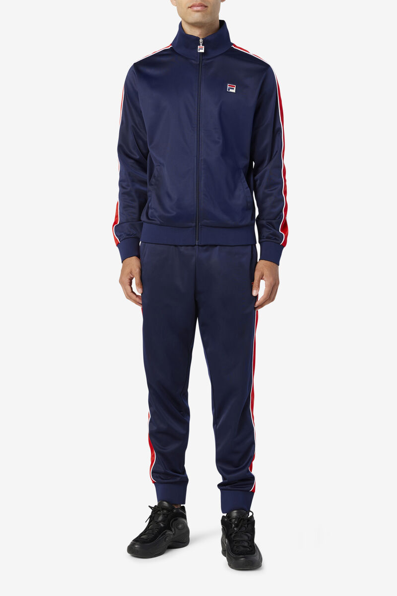 Men's Fila Wicks Track Jacket Tracksuits Navy / Red / White | Y7vGOykYe3J