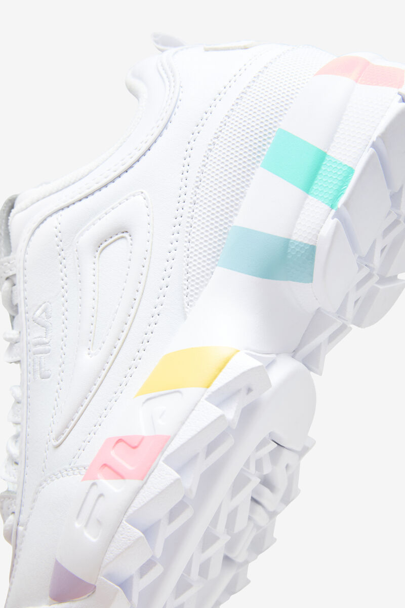 Women's Fila Disruptor 2 Stripe Midsole Platform Shoes White / Blue | YWHyxgMqc7J