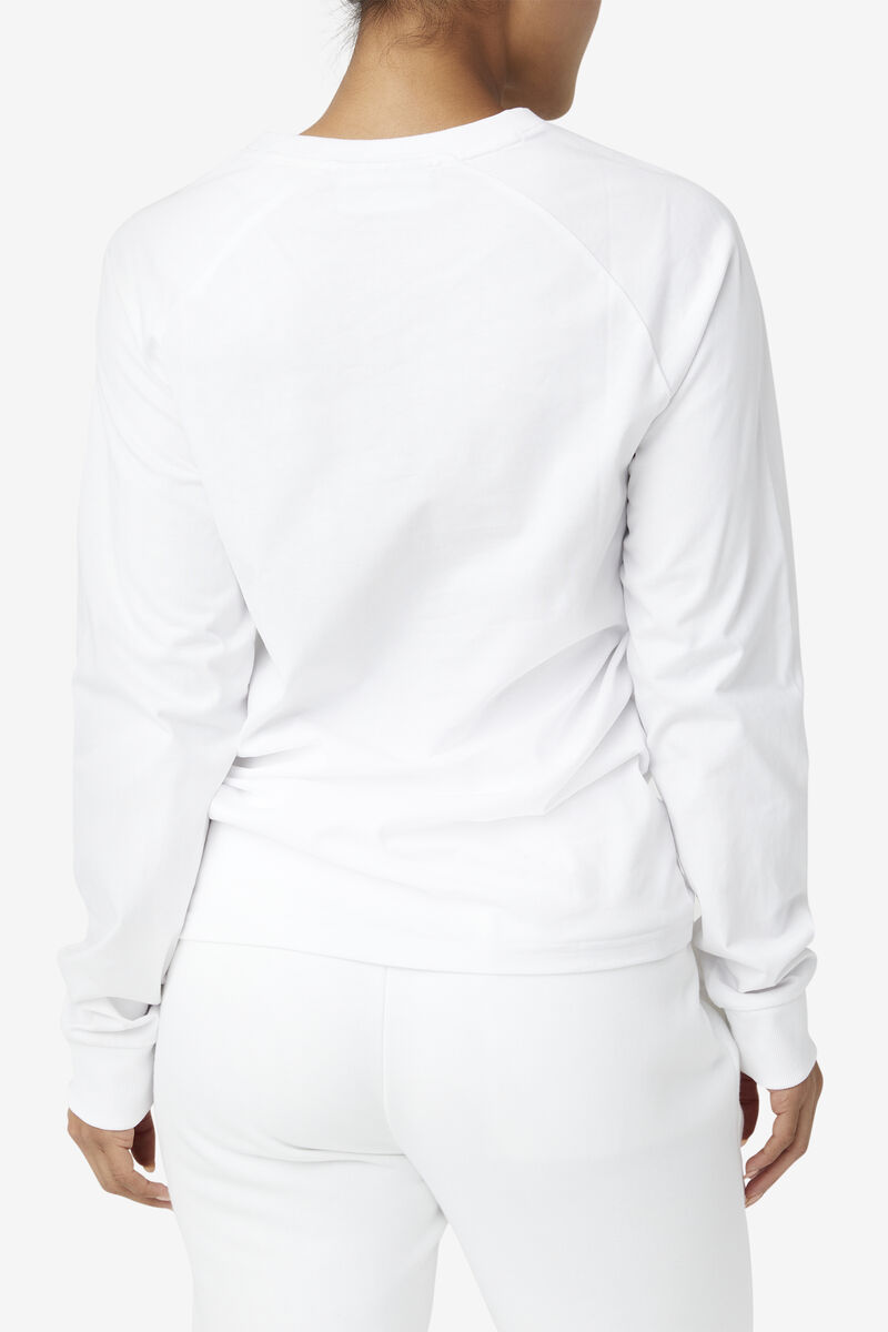 Women's Fila Flynn Long Sleeve Shirt White | u3bYhQb9qDP