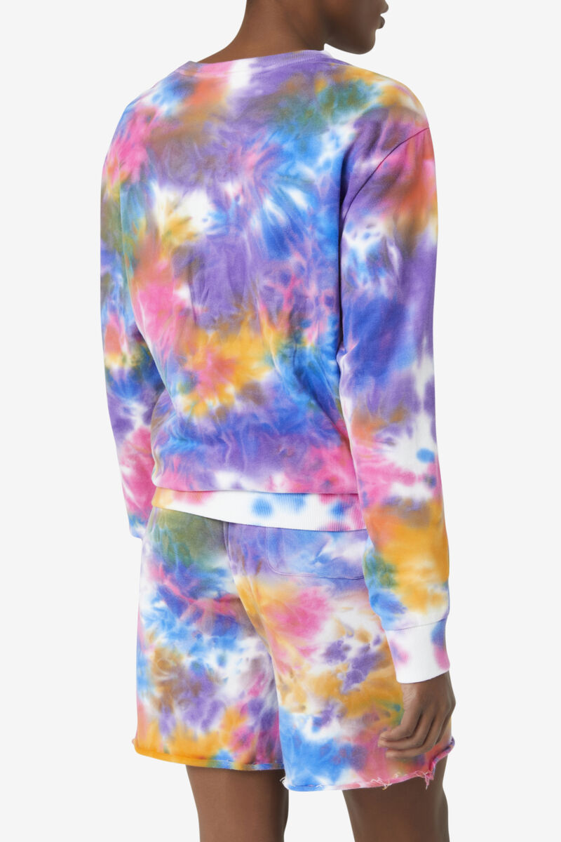 Women's Fila Jamie Tie Dye Crewneck Sweater Sweatshirts Multicolor | NuTwv7Ehoso