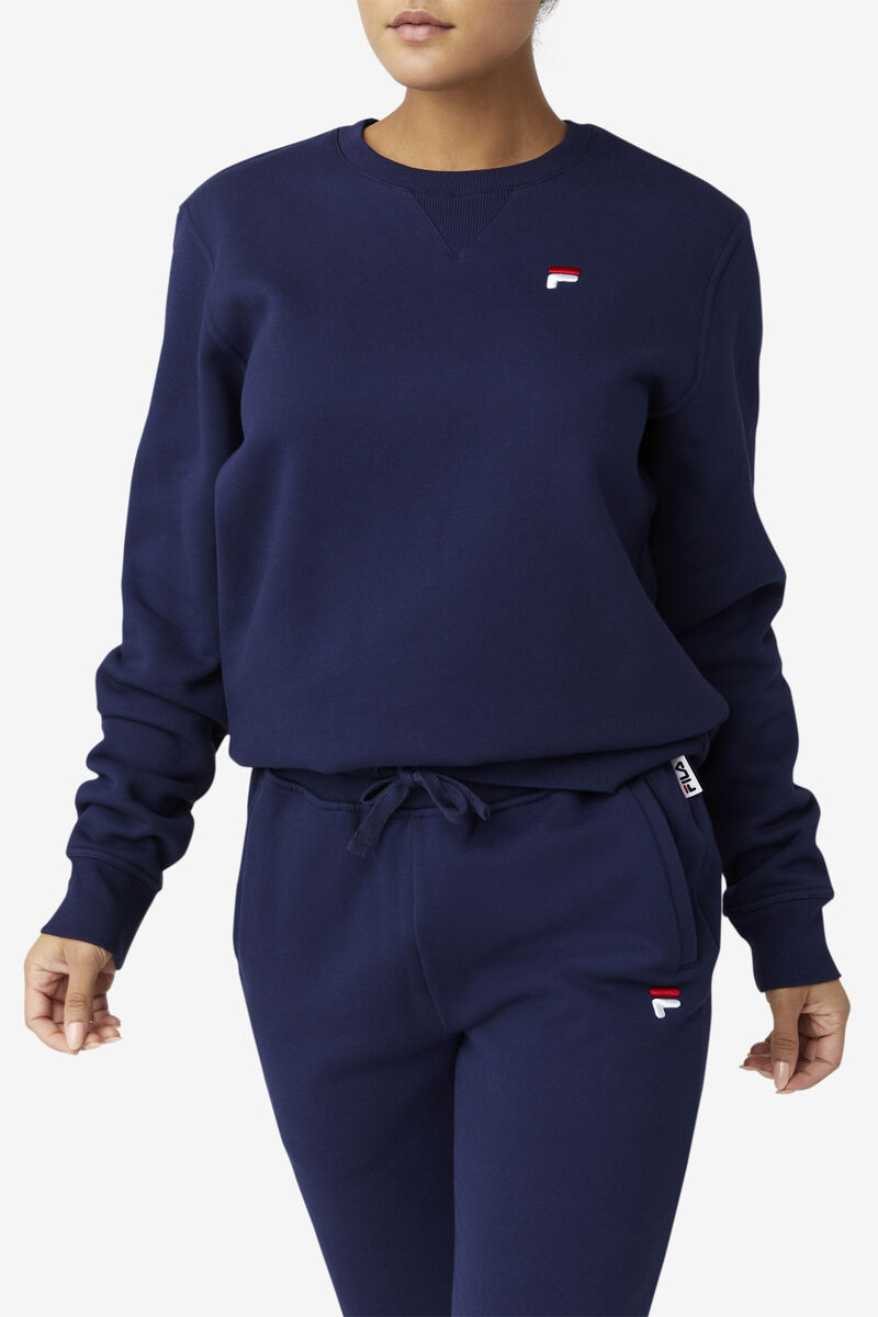 Women's Fila Kieve Sweatshirt Sweatshirts Navy | iqFh8yAN4MD