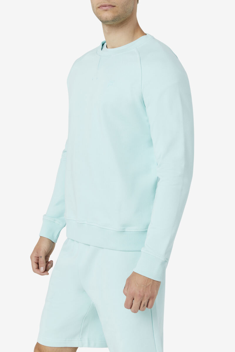 Women's Fila Logan Crewneck Sweatshirts Blue | oUNzxeWe4T5