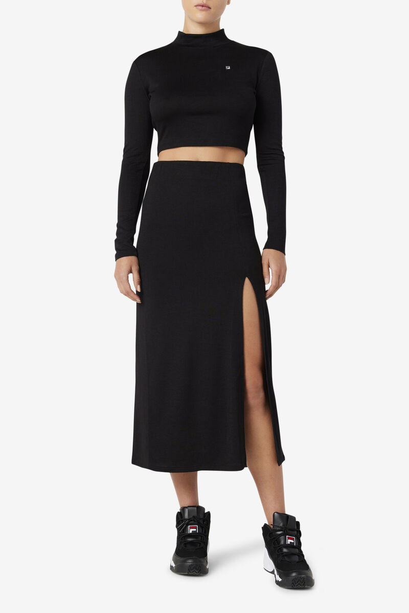 Women's Fila Londyn Midi Skirt Skirts Black | DrWtwKvaMcK