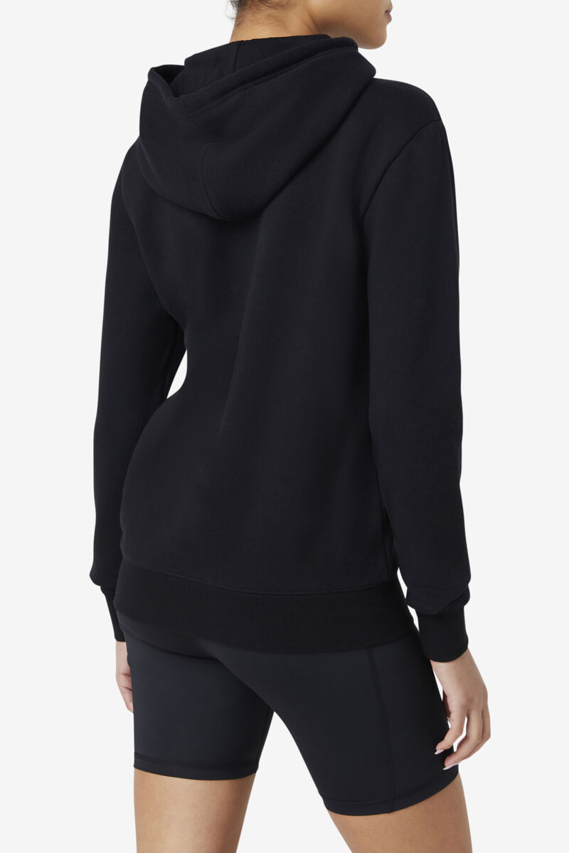 Women's Fila Lucy Hoodie Hoodies Black / White / Pink | AohXkOzxPTt