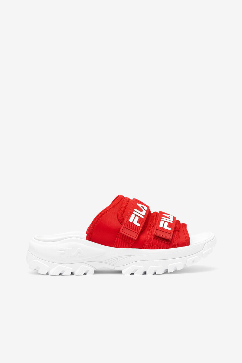 Women\'s Fila Outdoor Slide Slides Red / White / White | R3C4yRSAJtZ