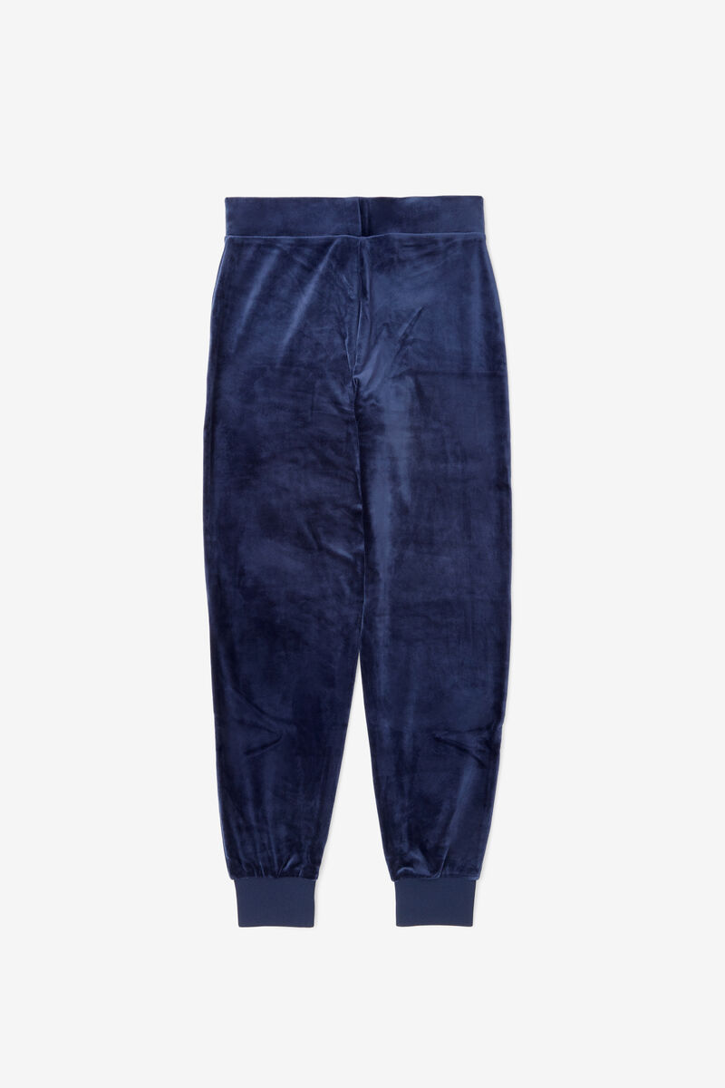 Women's Fila Sara Velour Jogger Pants Navy | aIwcaFOUY73