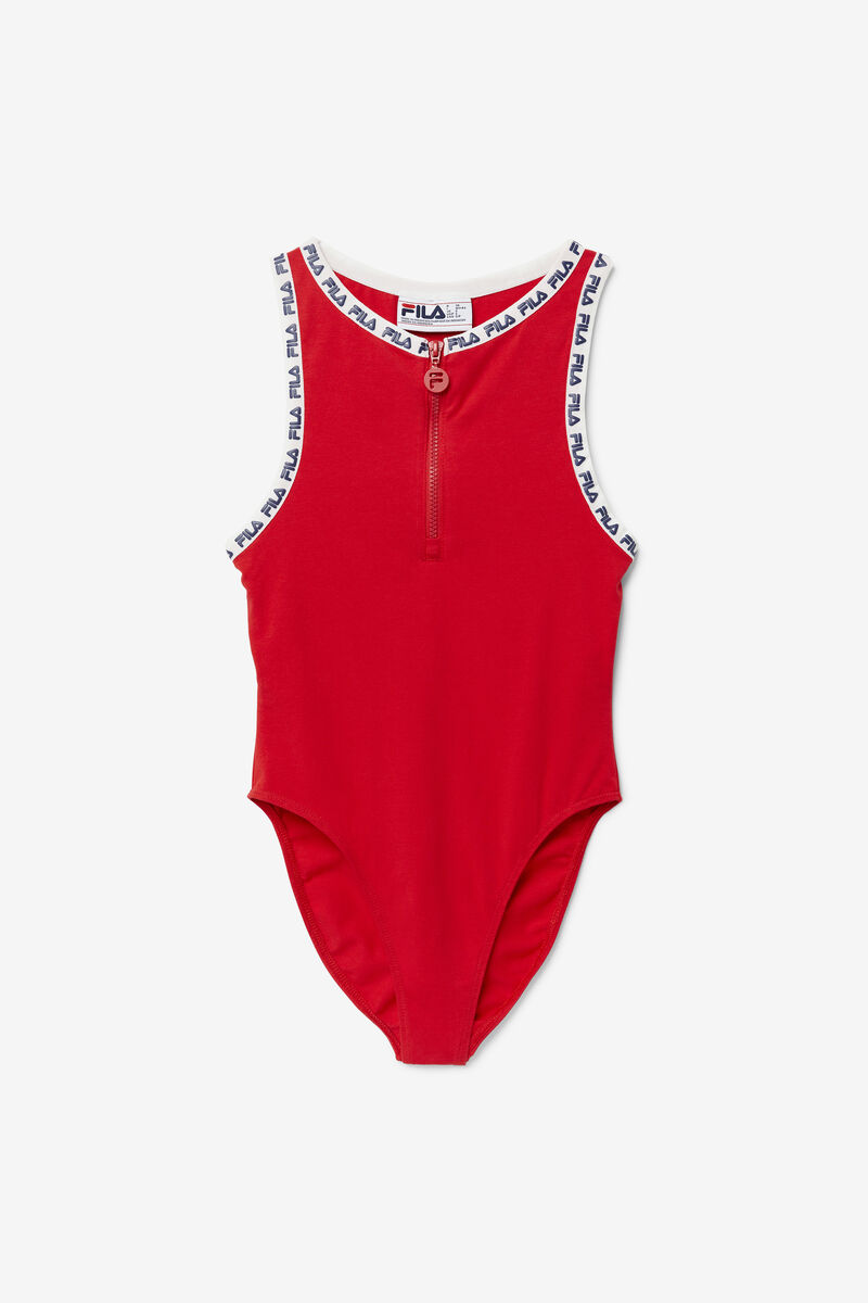 Women\'s Fila Ulka Bodysuit Bodysuits Red / White | wuVUGqDI2bP