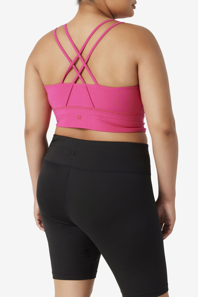 Women's Fila Uplift Cross Back Bra Top Sports Bra Light Pink | GKvHOlet9QD