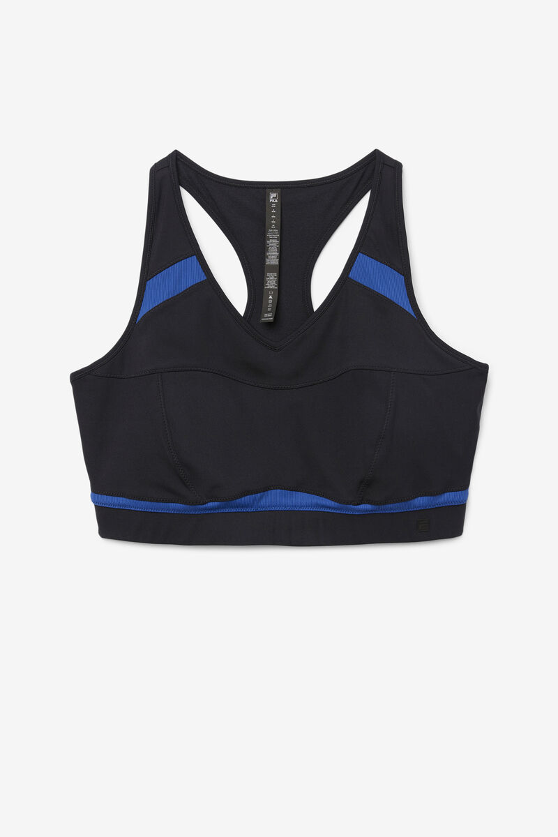 Women\'s Fila Uplift Racerback Sports Bra Sports Bra Black / Navy | OVirqMbyA2p