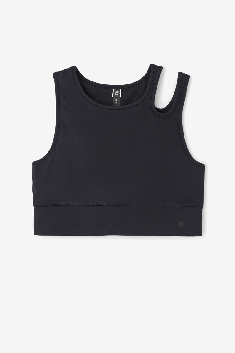 Women\'s Fila Uplift Slice Crop Bra Top Sports Bra Black | Xzppa7prax4