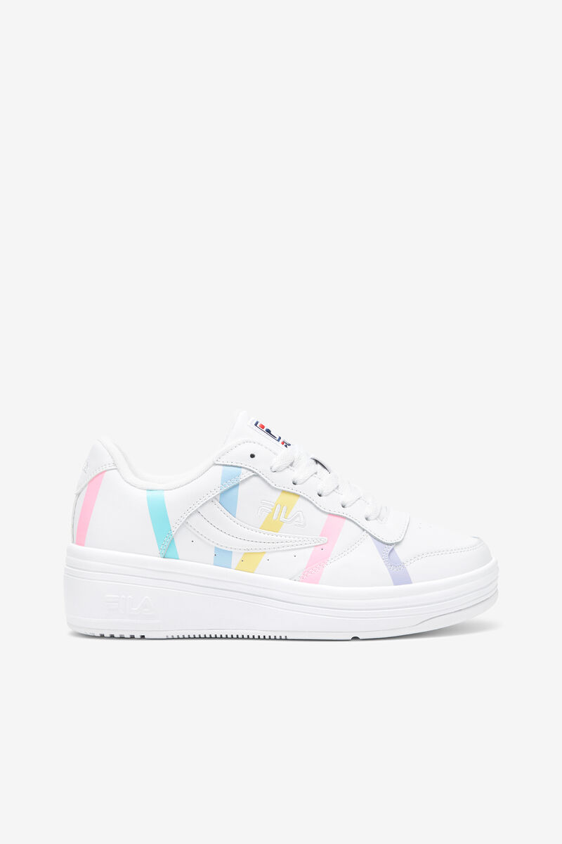 Women\'s Fila Wx-100 Stripe Sneakers White / Blue | dF2HT4DB3SU